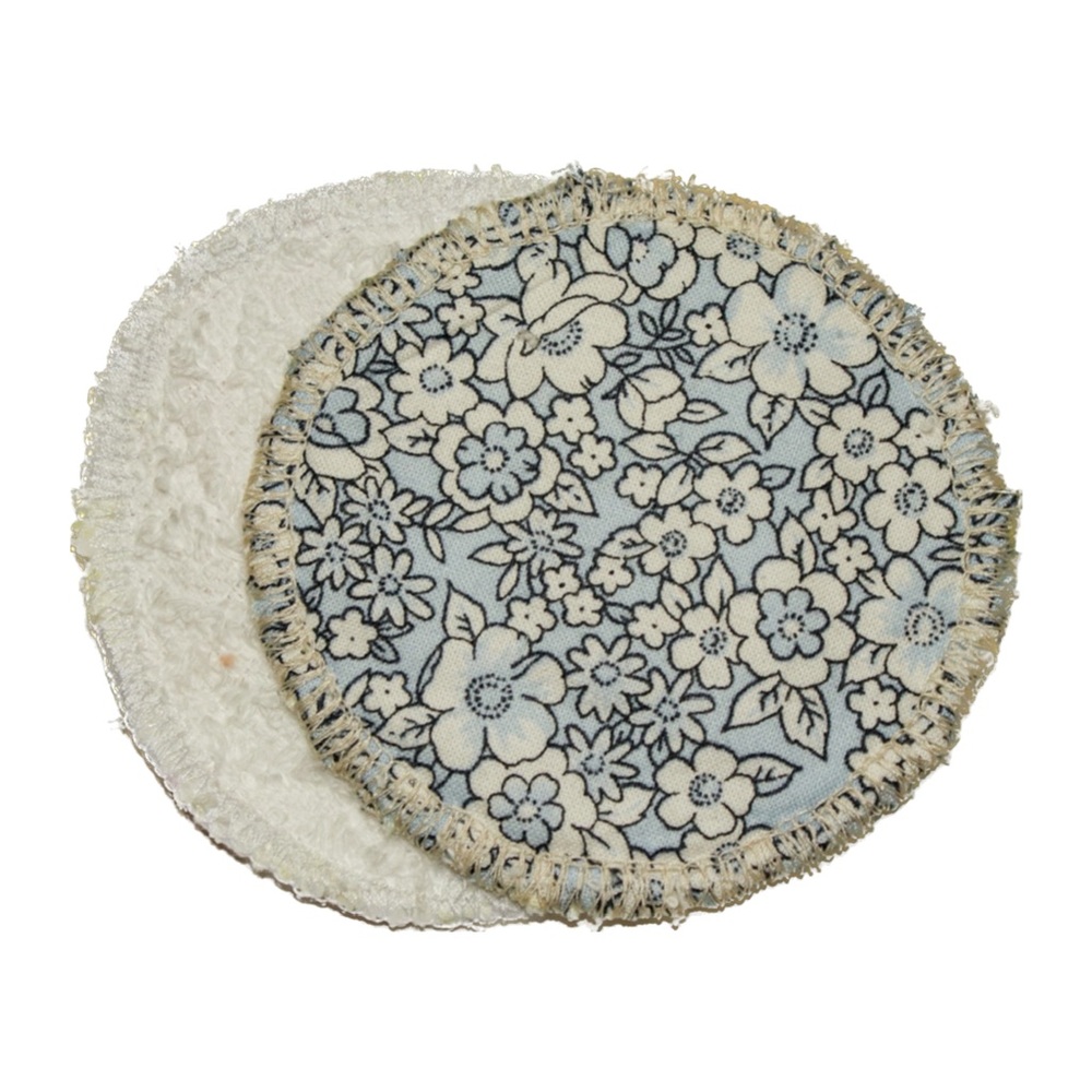 Reusable Makeup Remover Pads Blue Floral Pattern (set of 10)